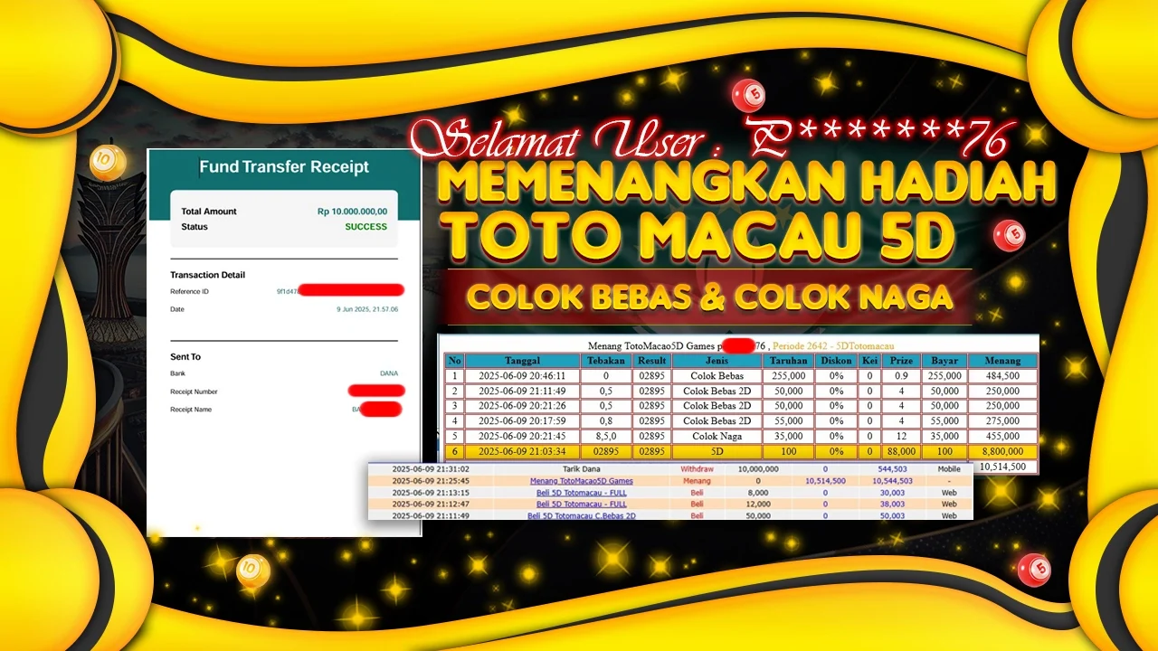 ROHTOTO – Selamat Berhasil Menangkan Colok Bebas Di Pasaran Toto Macau 5D